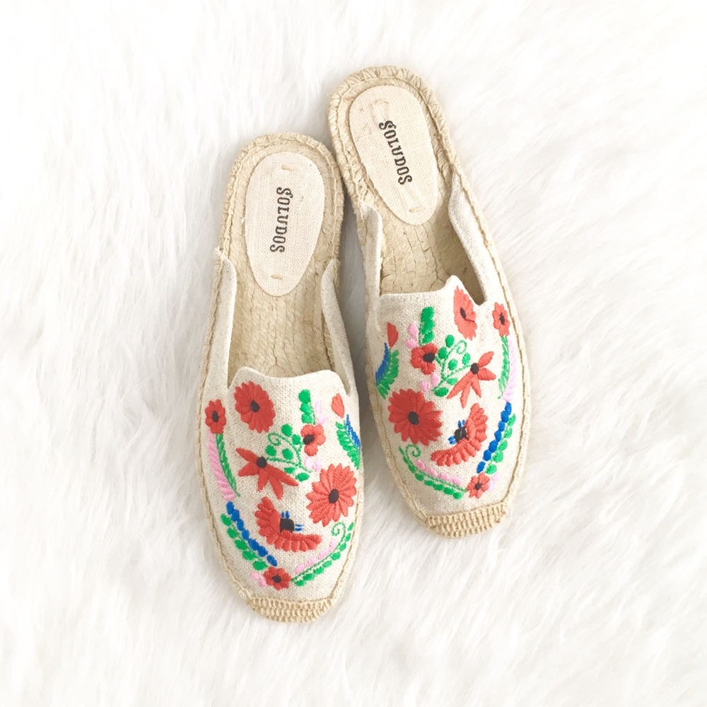 Soludos | floral garden embroidery espradille mule